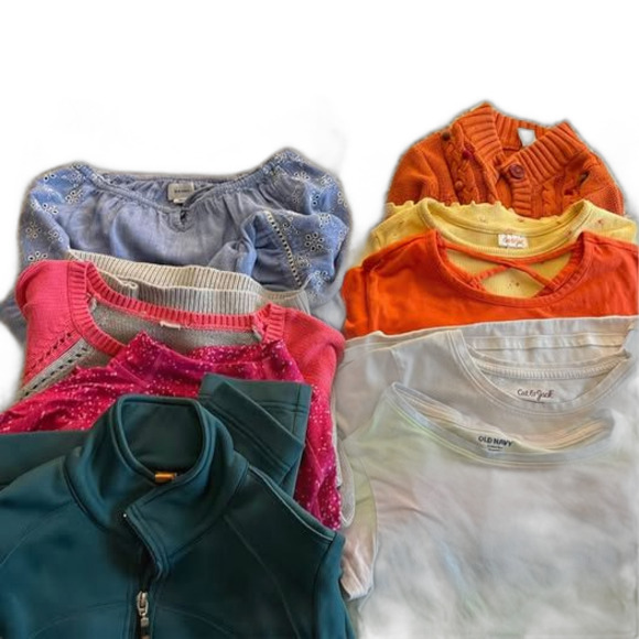 Bundle of Girls Tops-10 Pieces Shirts and Sweaters - Picture 2 of 6